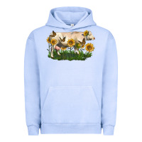 Pigment Grape Ice charolais cow with sunflower Urban Hoodie - LillyAllenDesigns