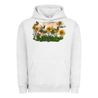 Pigment Lunar Rock charolais cow with sunflower Urban Hoodie - LillyAllenDesigns