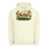 Charolais Cow With Sunflower Urban Hoodie | Teevron