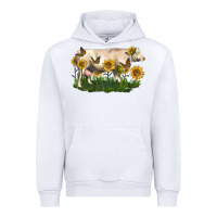 White charolais cow with sunflower Urban Hoodie - LillyAllenDesigns