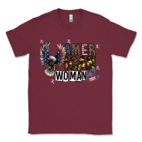 Burgundy american woman Classic Tee - CowhideDigitalArt