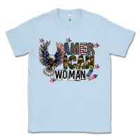 Dusty Blue american woman Classic Tee - CowhideDigitalArt