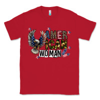 Red american woman Classic Tee - CowhideDigitalArt
