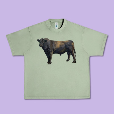 Black Angus Bull Urban Heavy Tee Designed By Ranaportraitstore