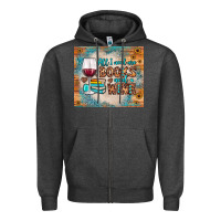 Charcoal Heather all i need are books and wine Zipper Hoodie - JahusDesignShop