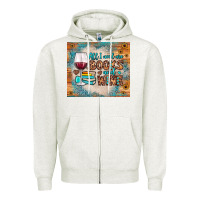 Oatmeal Heather all i need are books and wine Zipper Hoodie - JahusDesignShop