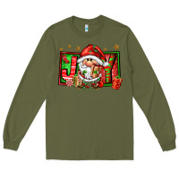 Army Green joy santa gnomes Long Sleeve Tee - FaDigitalArtStudio