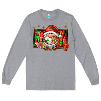Heather Grey joy santa gnomes Long Sleeve Tee - FaDigitalArtStudio