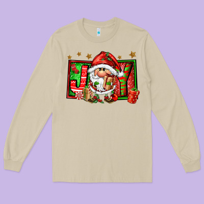 Joy Santa Gnomes Long Sleeve Tee Designed By Fadigitalartstudio