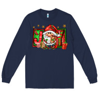 Navy joy santa gnomes Long Sleeve Tee - FaDigitalArtStudio