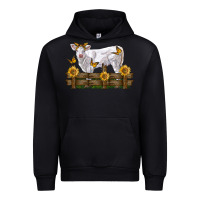 Black charolais calf with sunflowers Urban Hoodie - LillyAllenDesigns