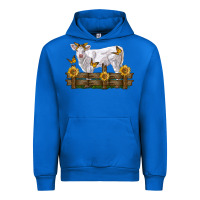 Cobalt charolais calf with sunflowers Urban Hoodie - LillyAllenDesigns