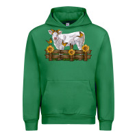 Emerald charolais calf with sunflowers Urban Hoodie - LillyAllenDesigns