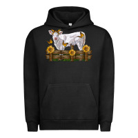 Pigment Black charolais calf with sunflowers Urban Hoodie - LillyAllenDesigns