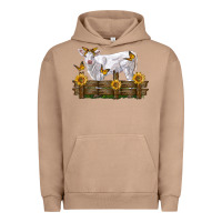 Pigment Burro charolais calf with sunflowers Urban Hoodie - LillyAllenDesigns