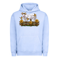Pigment Grape Ice charolais calf with sunflowers Urban Hoodie - LillyAllenDesigns