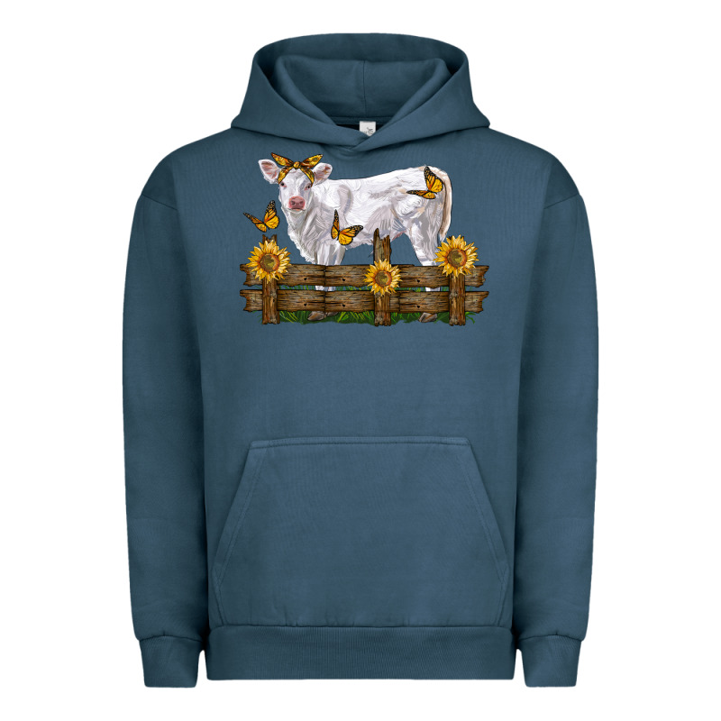 Charolais Calf With Sunflowers Urban Hoodie by LillyAllenDesigns | Teevron