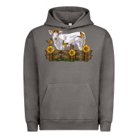 Pigment Tornado charolais calf with sunflowers Urban Hoodie - LillyAllenDesigns