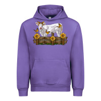 Tulip charolais calf with sunflowers Urban Hoodie - LillyAllenDesigns