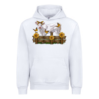 White charolais calf with sunflowers Urban Hoodie - LillyAllenDesigns