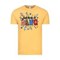 Vintage Mustard just here to bang Vintage Tee - texasbilliewilder
