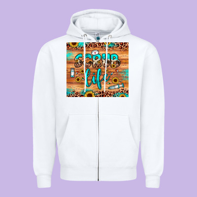 Scrub Life Zipper Hoodie Designed By Jahusdesignshop