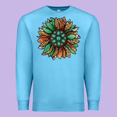 Thanksgiving Fall Sunflower Premium Sweatshirt Designed By Jasminsmagicworld