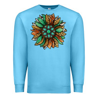 Ocean Blue thanksgiving fall sunflower Premium Sweatshirt - Jasminsmagicworld