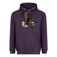 Plum White Headed Eagle Heavyweight Hoodie - LillyAllenDesigns