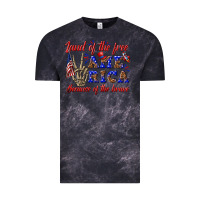 Cloud Black land of the free america because of the brave Vintage Tee - texasbilliewilder