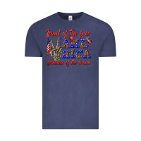 Vintage Denim land of the free america because of the brave Vintage Tee - texasbilliewilder