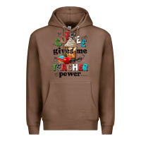 Chestnut coffee gives me teacher power Premium Hoodie - NancyCooperArtShop