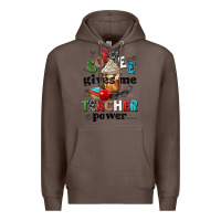 Coffee coffee gives me teacher power Premium Hoodie - NancyCooperArtShop