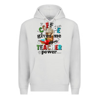Dove Grey coffee gives me teacher power Premium Hoodie - NancyCooperArtShop
