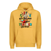 Mustard coffee gives me teacher power Premium Hoodie - NancyCooperArtShop