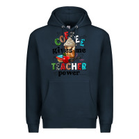 Navy coffee gives me teacher power Premium Hoodie - NancyCooperArtShop