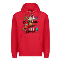 Red coffee gives me teacher power Premium Hoodie - NancyCooperArtShop