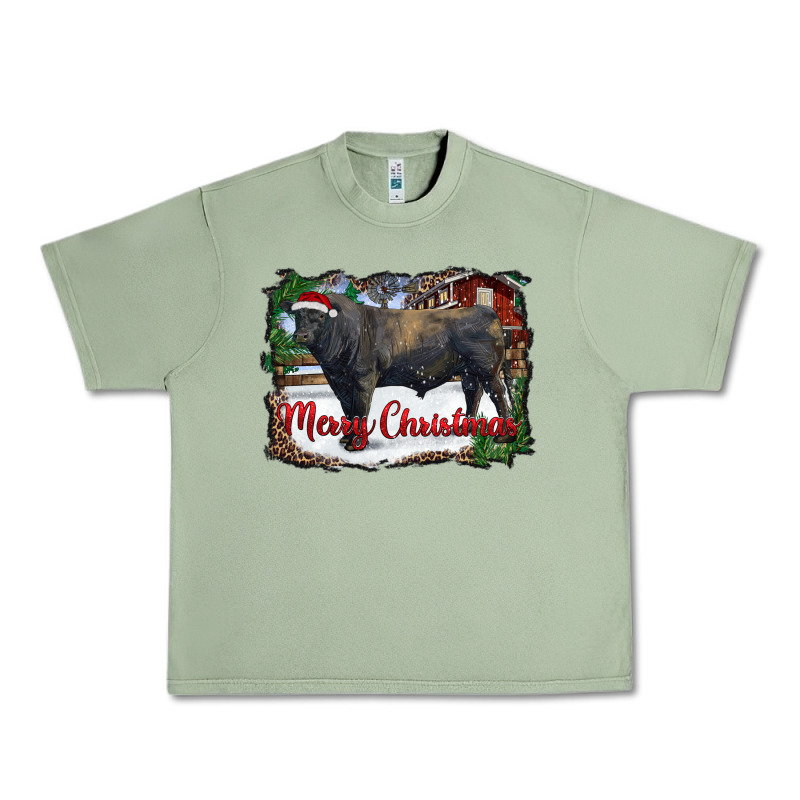 Merry Christmas Black Angus Bull And Farm Urban Heavy Tee by RanaPortraitStore | Teevron