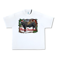 White merry christmas black angus bull and farm Urban Heavy Tee - RanaPortraitStore