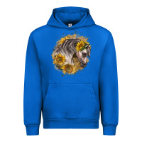 Cobalt arabian horse with sunflowers Urban Hoodie - LillyAllenDesigns
