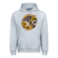 Heather Grey arabian horse with sunflowers Urban Hoodie - LillyAllenDesigns