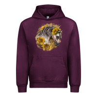 Mauve Wine arabian horse with sunflowers Urban Hoodie - LillyAllenDesigns