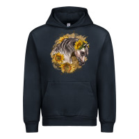 Navy arabian horse with sunflowers Urban Hoodie - LillyAllenDesigns