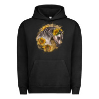 Pigment Black arabian horse with sunflowers Urban Hoodie - LillyAllenDesigns