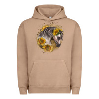 Pigment Burro arabian horse with sunflowers Urban Hoodie - LillyAllenDesigns