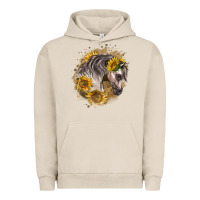 Pigment French Oak arabian horse with sunflowers Urban Hoodie - LillyAllenDesigns