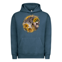 Pigment Midnight Navy arabian horse with sunflowers Urban Hoodie - LillyAllenDesigns