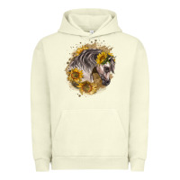 Pigment Pistachio arabian horse with sunflowers Urban Hoodie - LillyAllenDesigns