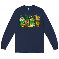 Navy st. patricks day coffee drinks Long Sleeve Tee - Neo Western