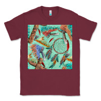 Burgundy pipe tomahawk dreamcatcher headdress seamless patt Classic Tee - FaDigitalArtStudio